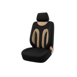 Set huse scaun auto universale fata 1+1, negru-bej, cu tetiere (HNG1+1C)