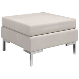 Taburet modular cu perna, crem, material textil GartenMobel Dekor