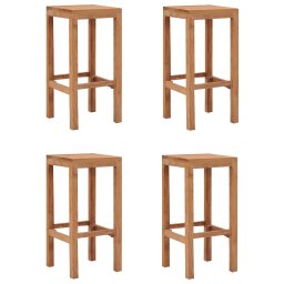Scaune de bar, 4 buc., lemn masiv de tec GartenMobel Dekor