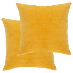 Perne decorative, 2 buc., galben, 45 x 45 cm, catifea bumbac GartenMobel Dekor