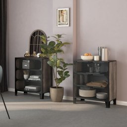 Dulapuri de depozitare, 2 buc., gri, 72x36x82 cm, metal/MDF GartenMobel Dekor