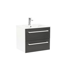 Masca de baie suspendata Leziter Vario Clam 60 cu lavoar, alb-antracit