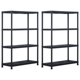 Rafturi de depozitare 2 buc. negru 90x40x138 cm plastic 220 kg GartenMobel Dekor