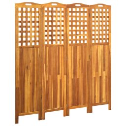 Paravan de camera cu 4 panouri, 161x2x170 cm, lemn masiv acacia GartenMobel Dekor