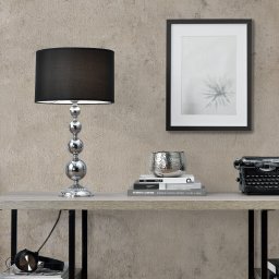 Lampa de masa San Francisco cu abajur negru si finisaj cromat, 51 cm