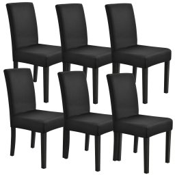 Set 6 huse elastice pentru scaune, negre, 42-53 cm, neu.haus
