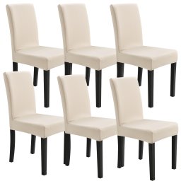 Set 6 huse elastice pentru scaun, bej nisip, 42-53 cm, neu.haus