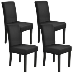 Set 4 huse elastice pentru scaun, negre, lavabile, 42-53 cm