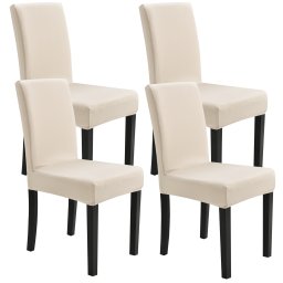 Set 4 huse elastice pentru scaun, bej, 42-53 cm, neu.haus