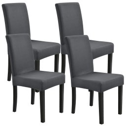 Set 4 huse elastice pentru scaun 42-53 cm, gri închis, neu.haus