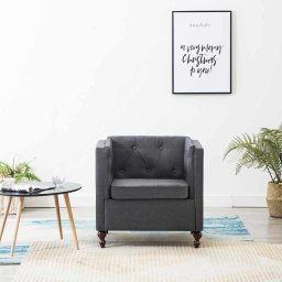 Fotoliu, gri închis, material textil GartenMobel Dekor