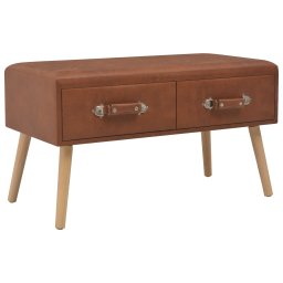 Masuta de cafea, maro, 80 x 40 x 46 cm, piele ecologica GartenMobel Dekor