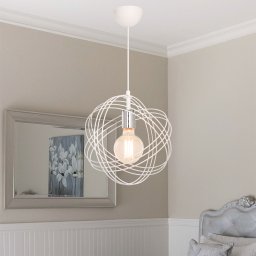 Lustra suspendata Hove E27 din metal alb si argintiu, design modern