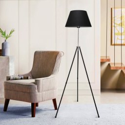 Lampadar Livingston negru cu trepied, design modern, 150 cm