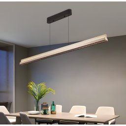 Lustra LED suspendata 90W cu telecomanda, dimabila, neagra, înaltime reglabila