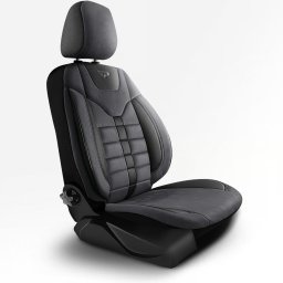 Set huse scaune auto Panda Toronto tip Alcantara, negru gri, 11 piese