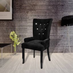 Fotoliu, negru, catifea GartenMobel Dekor