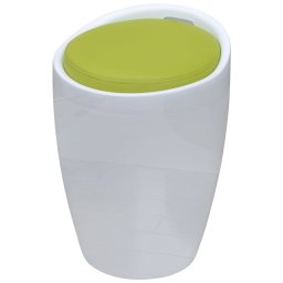 Taburet, alb si verde, piele ecologica GartenMobel Dekor