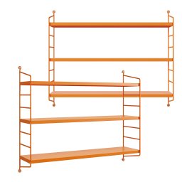 Set 2 rafturi de perete modulare Strängnäs portocalii din otel