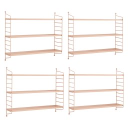 Set 4 rafturi de perete modulare Strängnäs bej piersica, metal