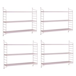 Set 4 rafturi de perete modulare Strängnäs lila deschis [en.casa]