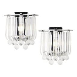 Set 2 aplice de perete Alnwick E14 crom cu cristale decorative