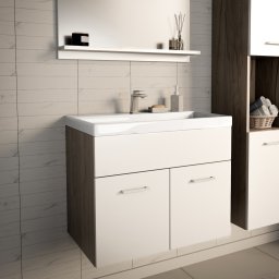 Dulap baie suspendat cu lavoar Krildihana 61x40x50 cm stejar/alb
