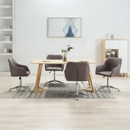 Scaune de bucatarie pivotante, 4 buc., gri taupe, textil GartenMobel Dekor