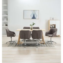 Scaune de sufragerie pivotante, 6 buc., gri taupe, textil GartenMobel Dekor