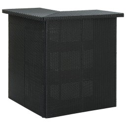 Masa de bar coltar, negru, 100 x 50 x 105 cm, poliratan GartenMobel Dekor