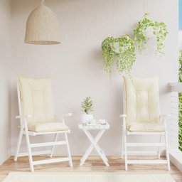 Perne scaun cu spatar înalt, 2 buc., crem, 120x50x7 cm, textil GartenMobel Dekor
