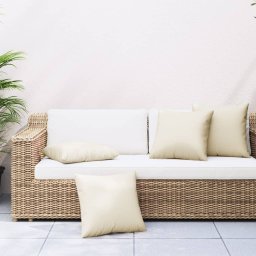 Perne decorative, 4 buc., crem, 50x50 cm, material textil GartenMobel Dekor