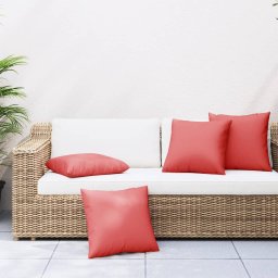 Perne decorative, 4 buc., rosu, 60x60 cm, material textil GartenMobel Dekor