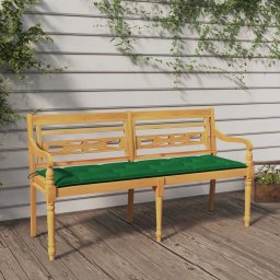 Banca Batavia cu perna verde, 150 cm, lemn masiv de tec GartenMobel Dekor