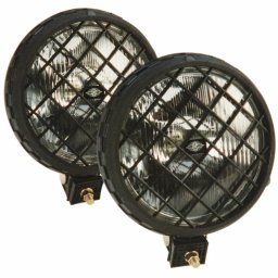 Set 2 proiectoare 4x4 rotunde 22 cm cu grilaj de protectie, 12V