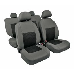 Huse scaun auto Linear gri, set 8 piese, material jacquard