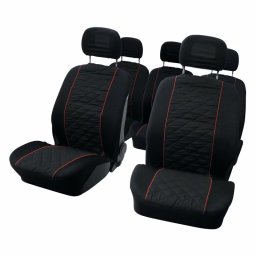 Huse scaun auto MPV Carpoint, set 10 piese, negru/rosu