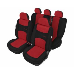 Huse scaun auto Sport Line Super L, 9 piese, negru/rosu