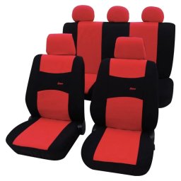 Huse scaun auto Eco Class Colori rosu, set 11 piese, universale