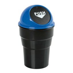 Cos de gunoi auto mini pentru suport pahar Push-Bin Lampa, albastru/negru