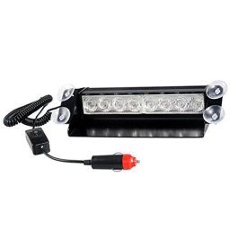 Girofar LED stroboscopic de interior 12V albastru cu ventuze