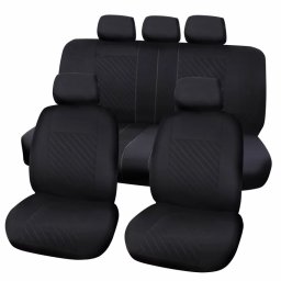 Huse scaun auto Berlin, set 9 piese, universale, negre, compatibile airbag