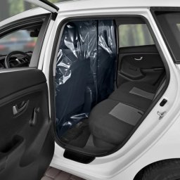 Paravan de protectie pentru taxi din folie PVC transparenta 135x135 cm