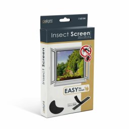 Plasa anti-tantari pentru ferestre 100x130 cm, neagra, cu banda scai