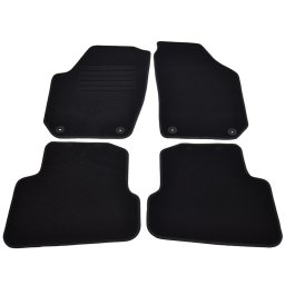 Covorase mocheta dedicate Skoda Fabia 2 din 03/2007, negre, set 4 piese