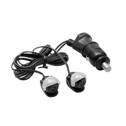 Mini proiectoare LED auto rosii 24V, set 2 buc cu mufa bricheta