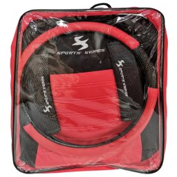 Huse scaun auto Sport Series 13 piese negru/rosu, set universal resigilat