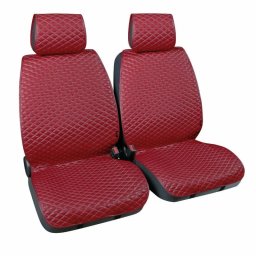 Huse scaun fata din imitatie piele Cover-Tech, 2 buc, bordo/alb