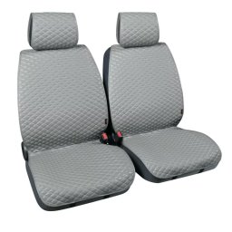 Huse scaun fata auto din imitatie piele gri, universale, set 2 buc