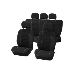 Huse scaune auto universale Value gri-negru, 9 piese, compatibile AIRBAG
